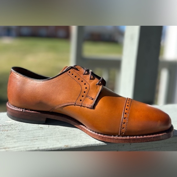 ALLEN EDMONDS NWOB 10.5 Clifton Cap Toe Lace Up Oxford Walnut Calfskin Shoes USA - Picture 9 of 16